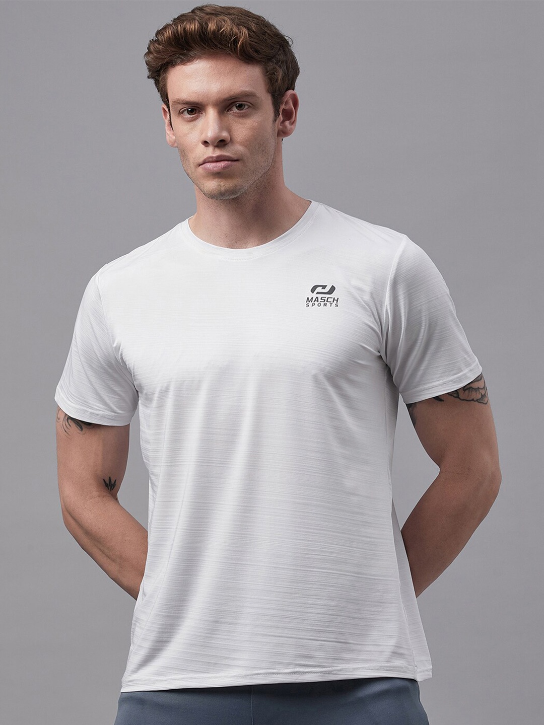 

Masch Sports Training or Gym Dry-Fit T-shirt, White
