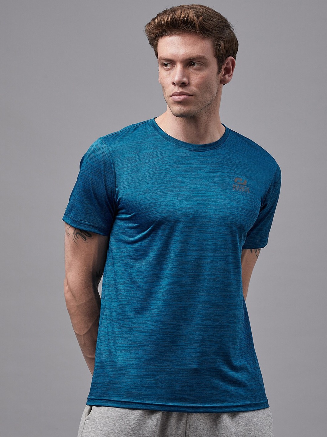 Masch Sports Round Neck Dri-FIT Sports & Active Wear T-shirt, Blue