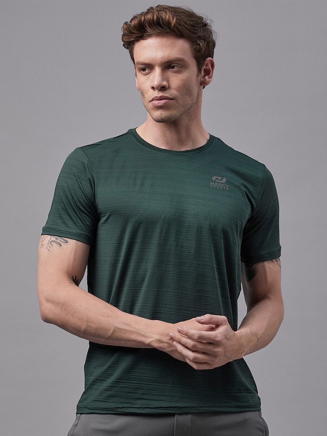 

Masch Sports Training or Gym Dry Fit T-shirt, Green