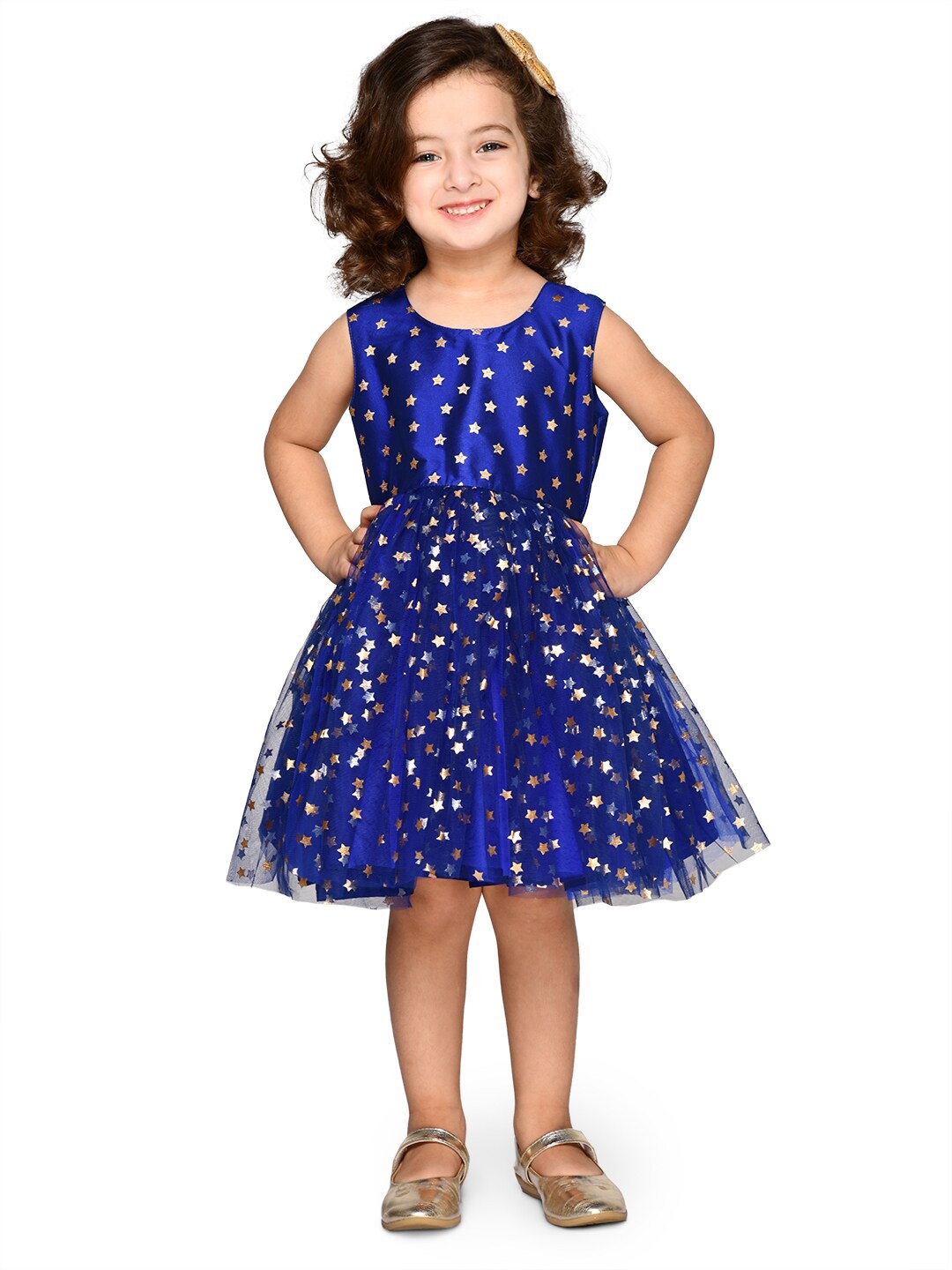 

SAKA DESIGNS Girls Layered Net Dress, Blue