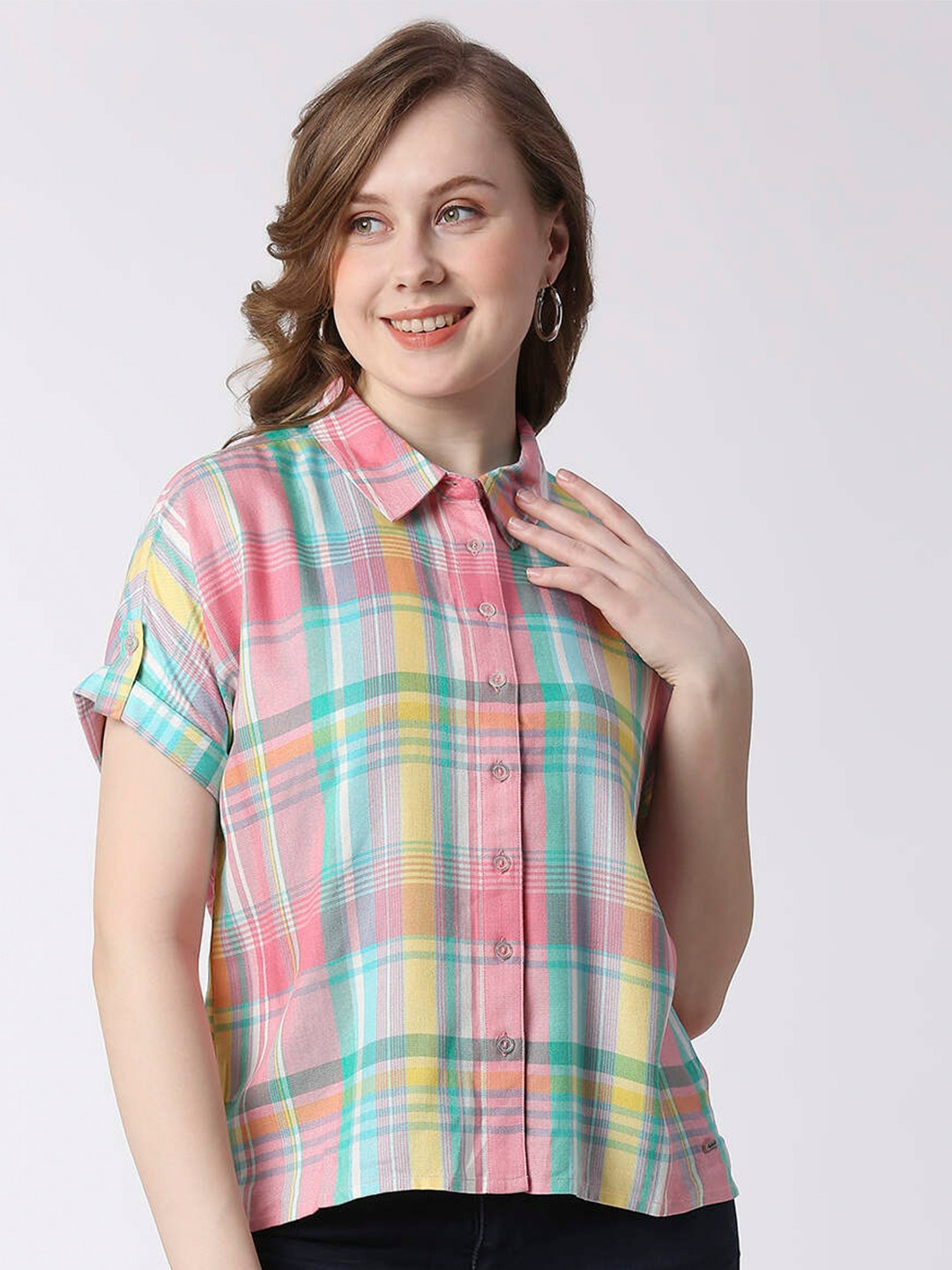 

Pepe Jeans Comfort Tartan Checks Checked Cotton Casual Shirt, Pink