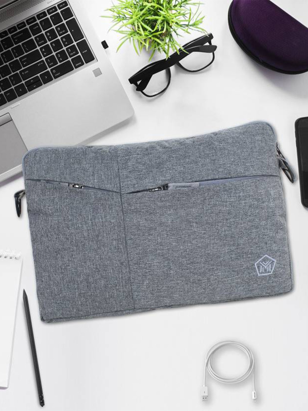 

LOOKMUSTER Laptop Bag With Detachable Strap, Grey