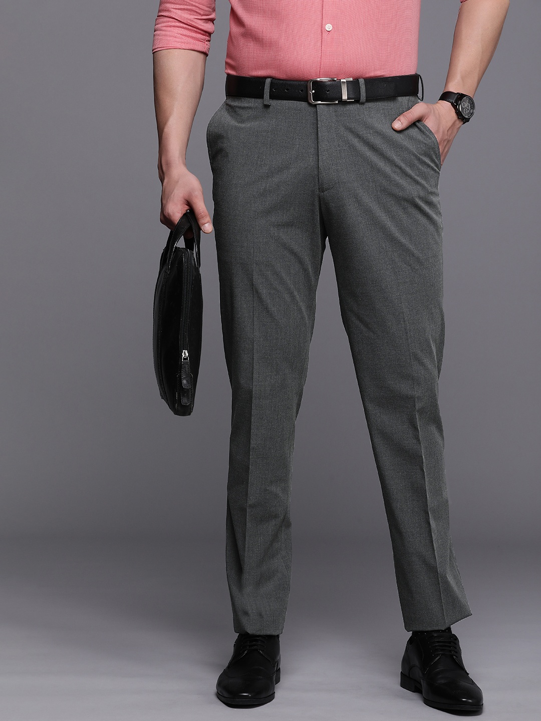 

Theme Smart Slim Fit Formal Trousers, Grey