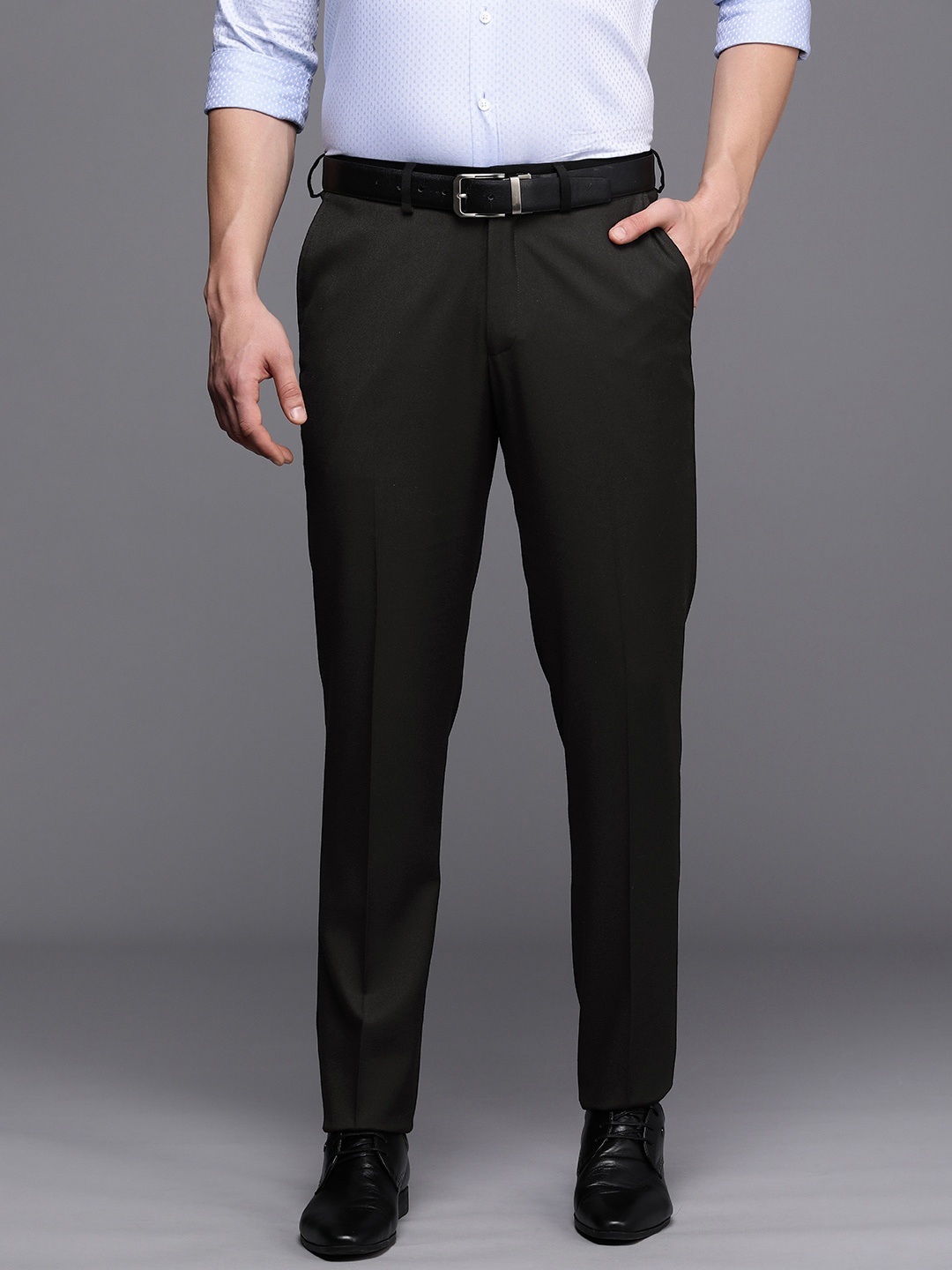

Theme Smart Slim Fit Formal Trousers, Black