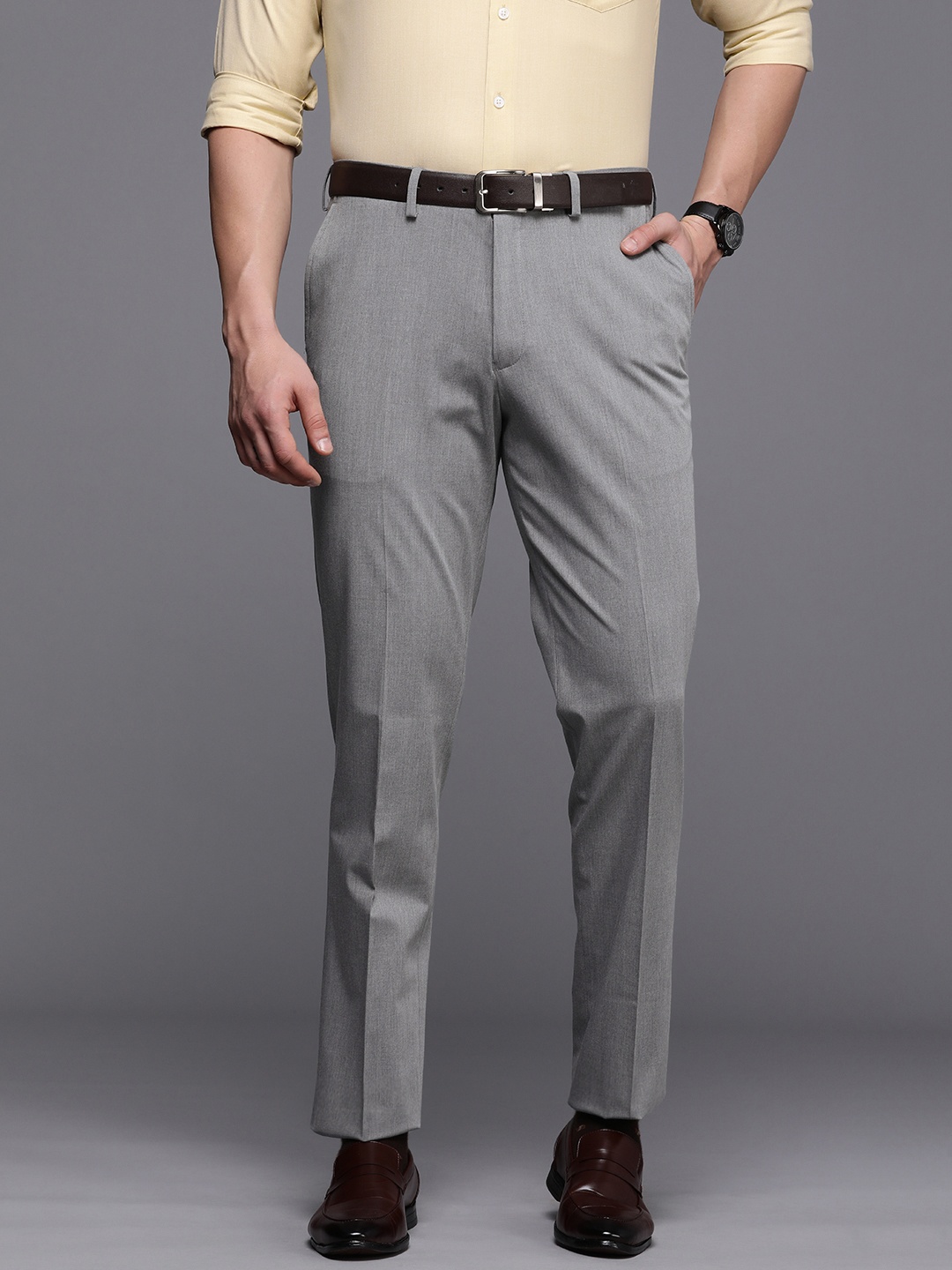 

Theme Smart Slim Fit Formal Trousers, Grey