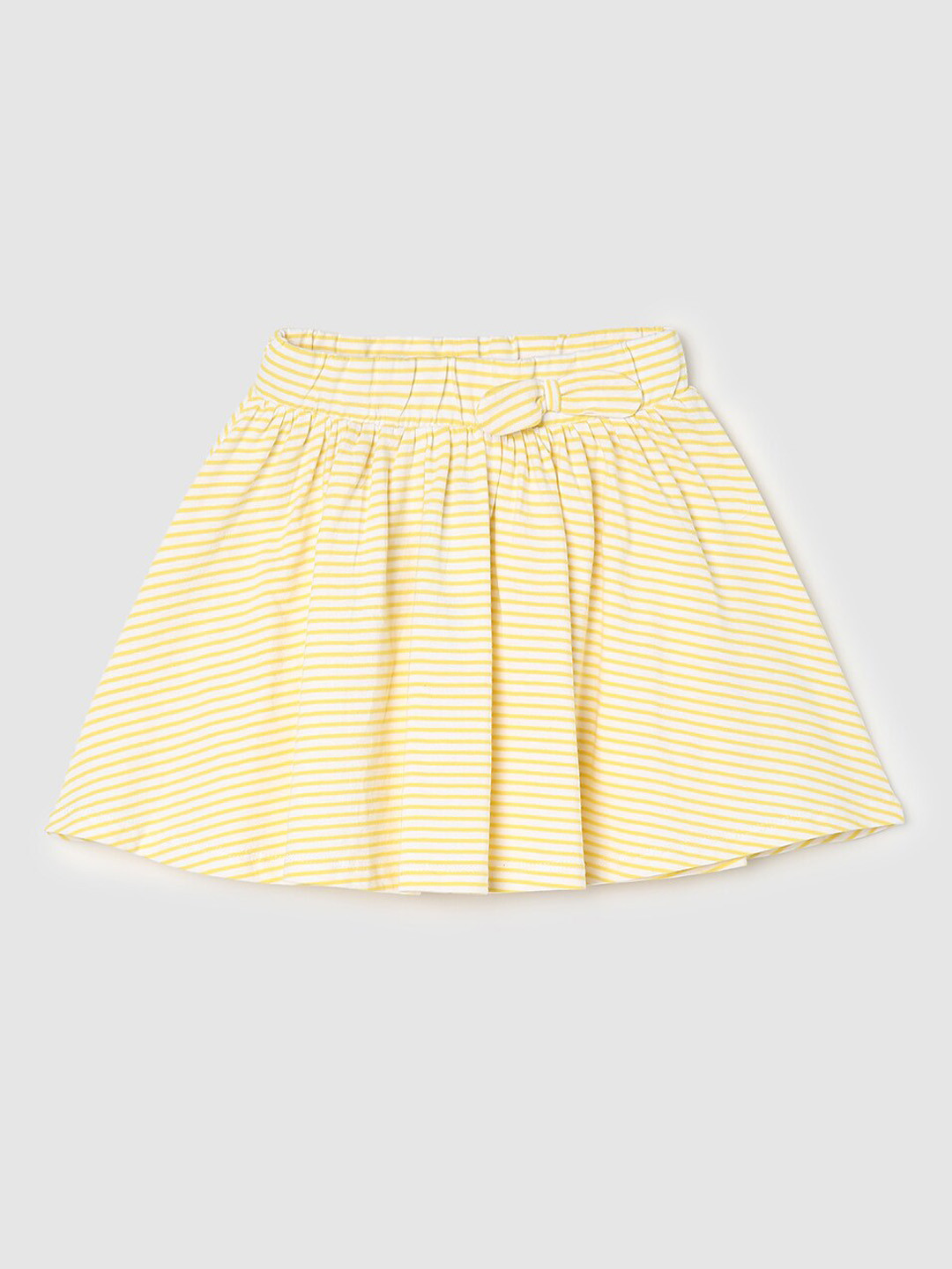 

max Girls Striped Mini Pure Cotton Skirt, Yellow