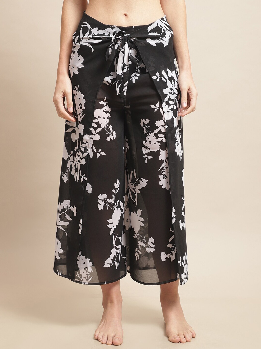 

Claura Women Printed Coverup Sarong, Black