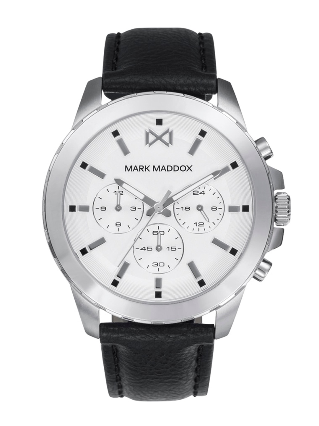 

MARK MADDOX Men Leather Straps Analogue Watch HC0109-07, Silver