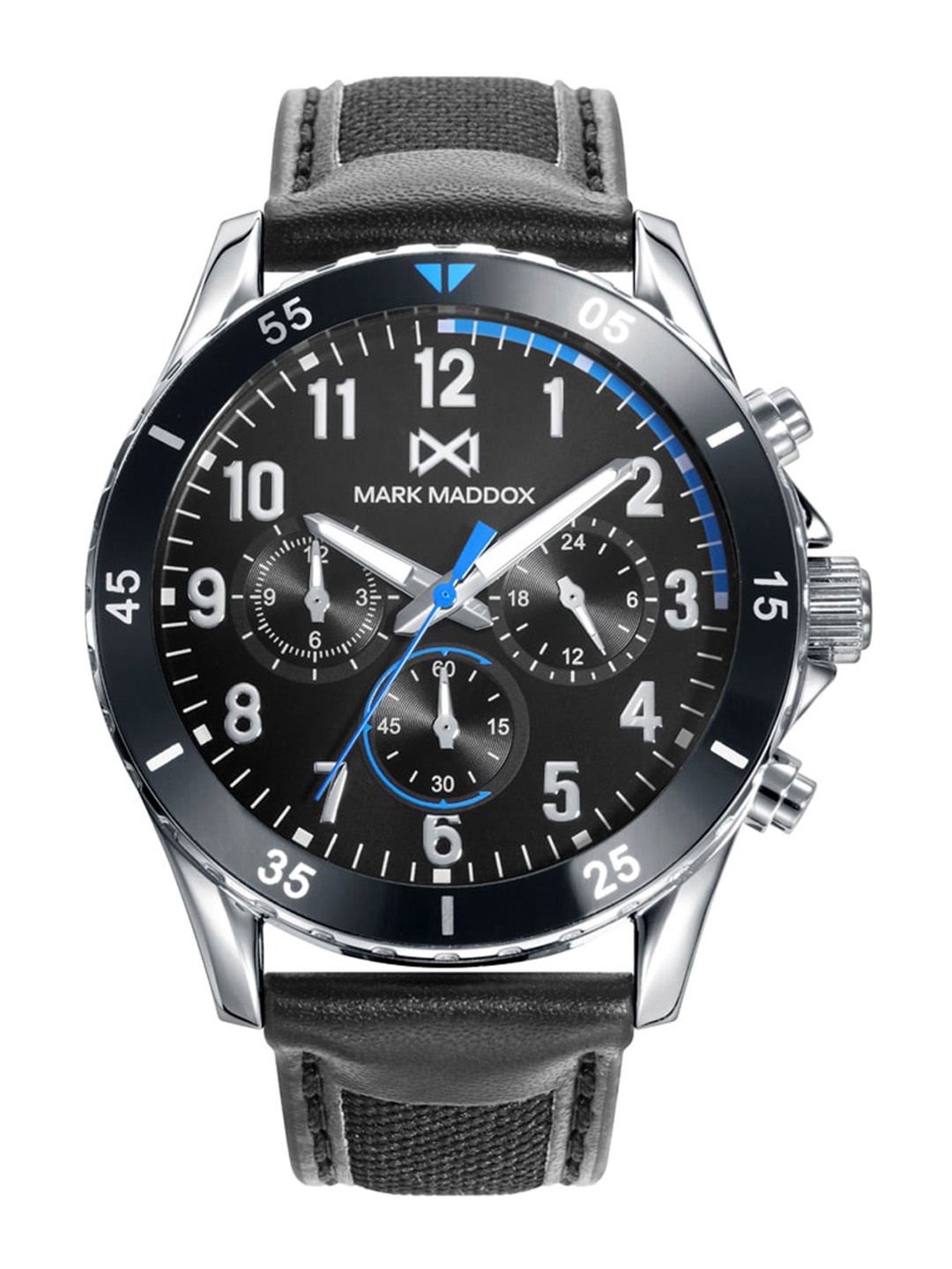 

MARK MADDOX Men Leather Straps Analogue Watch HC0118-55, Black