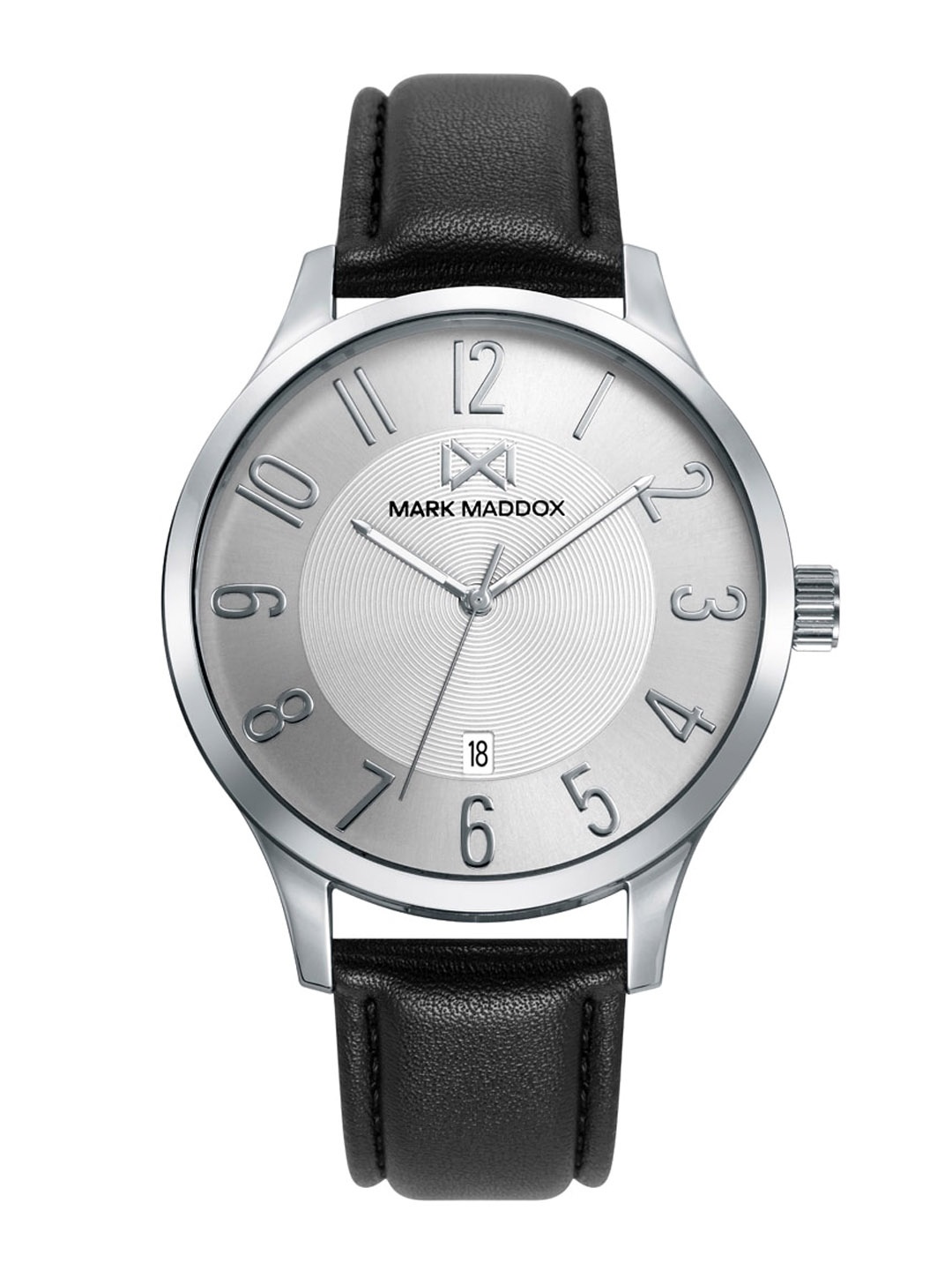 

MARK MADDOX Men Leather Straps Analogue Watch HC7139-05, Silver