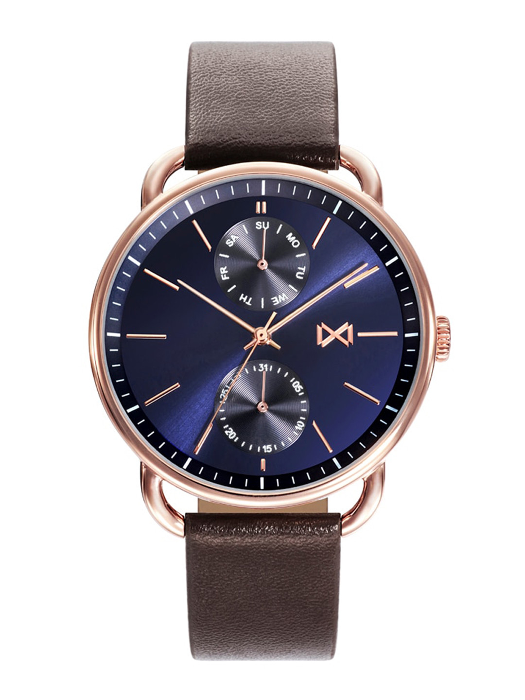 

MARK MADDOX Men Leather Straps Analogue Watch HC7119-37, Navy blue
