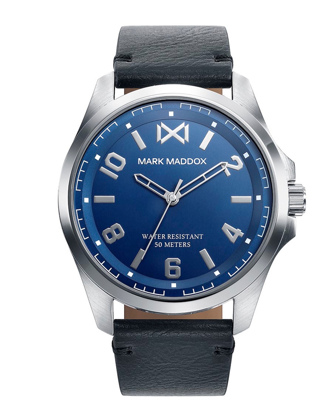 

MARK MADDOX Men Leather Straps Analogue Watch HC0105-35, Blue