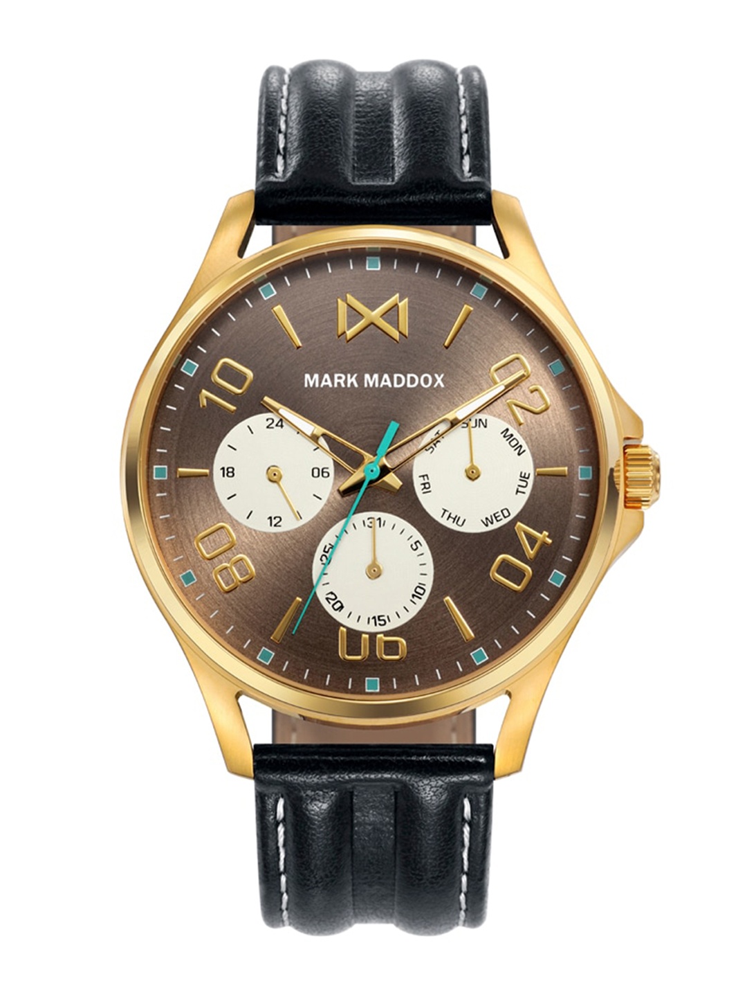

MARK MADDOX Men HC7111-45 Leather Straps Analogue Watch, Gold