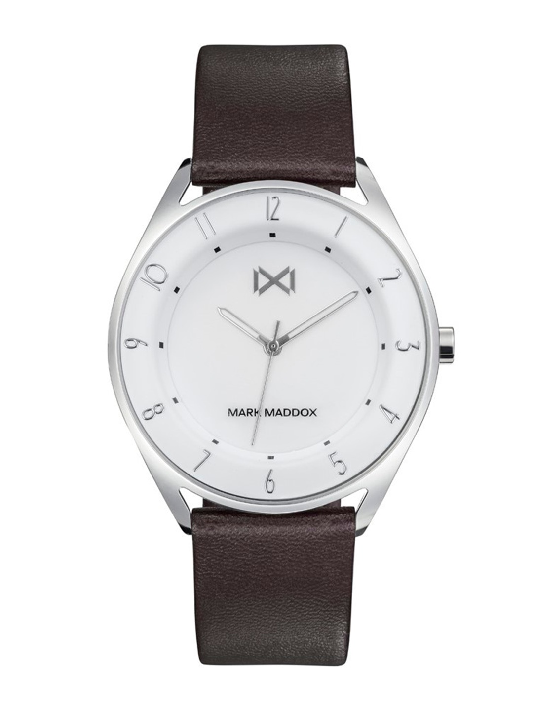

MARK MADDOX Men Leather Straps Analogue Watch, Silver