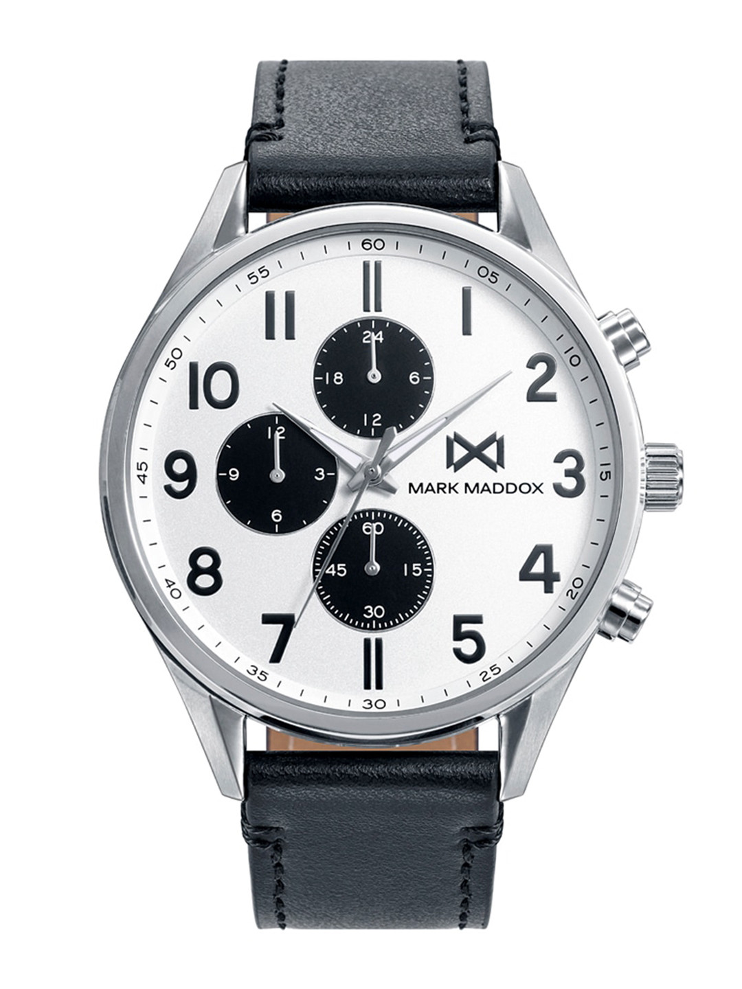 

MARK MADDOX Men Leather Straps Analogue Watch HC0107-05, Silver