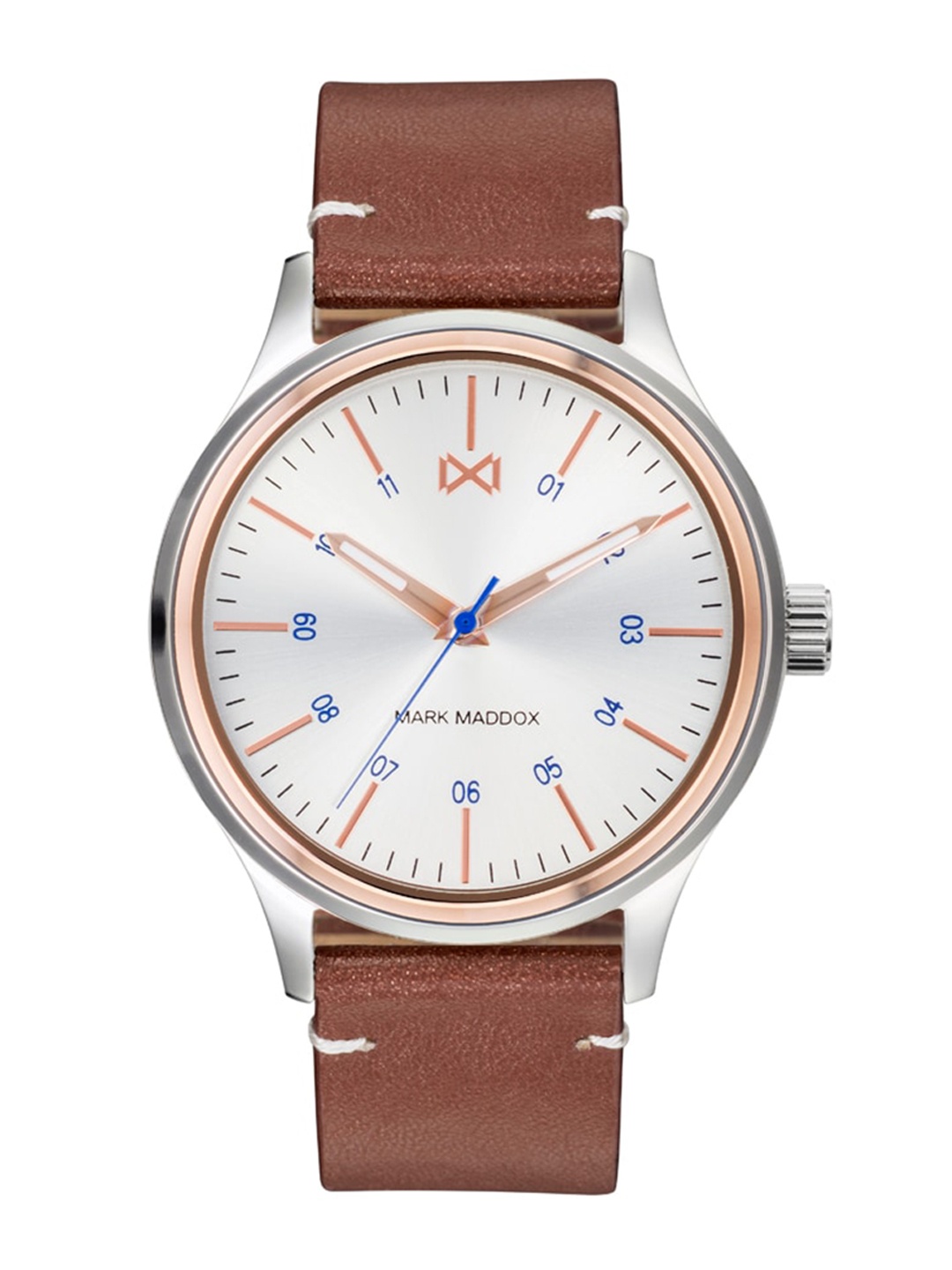

MARK MADDOX Men Leather Straps Analogue Watch HC7101-07, Silver