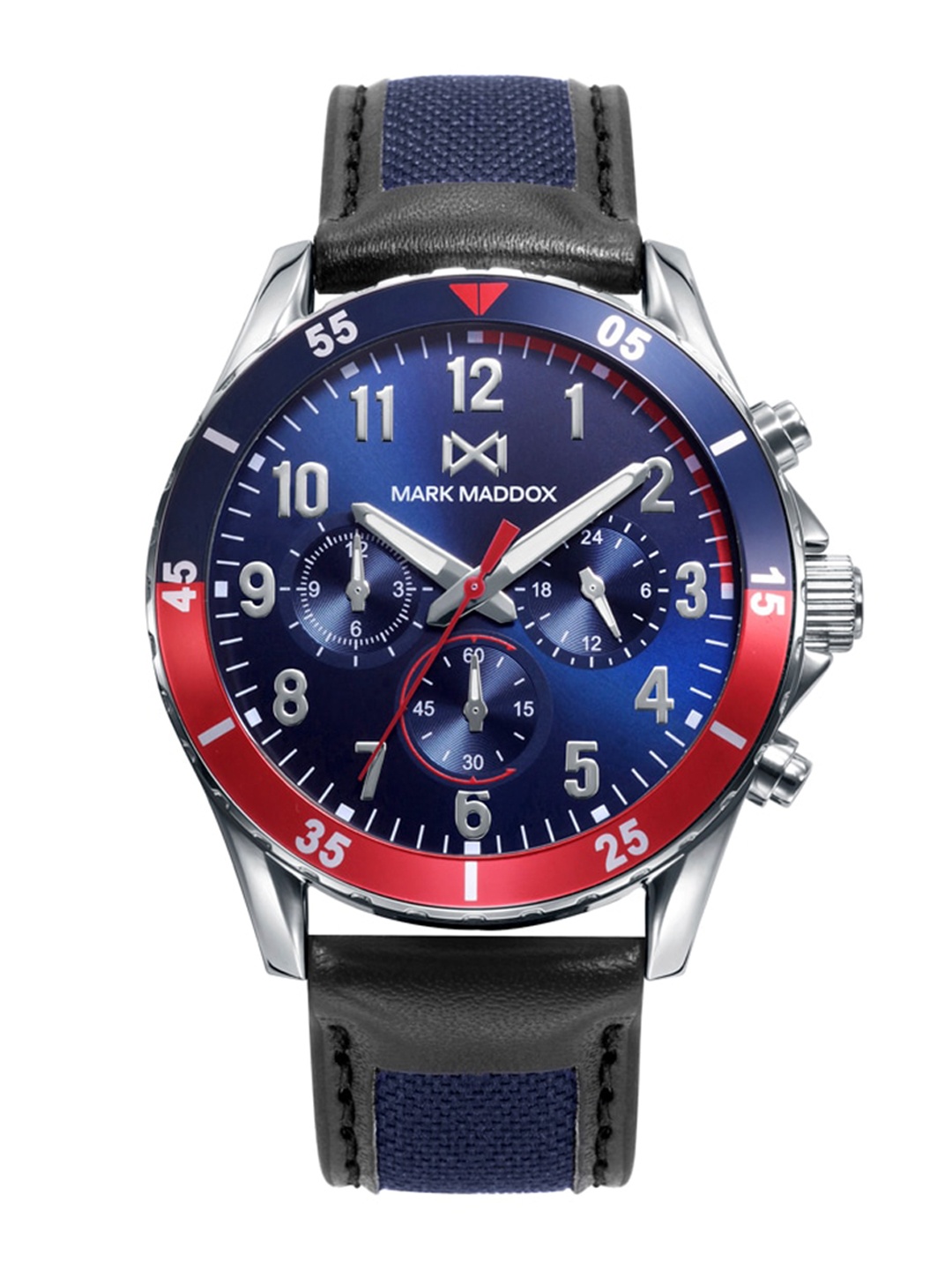 

MARK MADDOX Men Leather Straps Analogue Watch HC0118-35, Blue