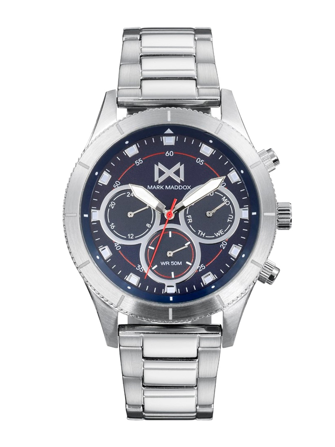 

MARK MADDOX Men Round Dial & Stainless Steel Straps Analogue Watch- HM7132-36, Blue