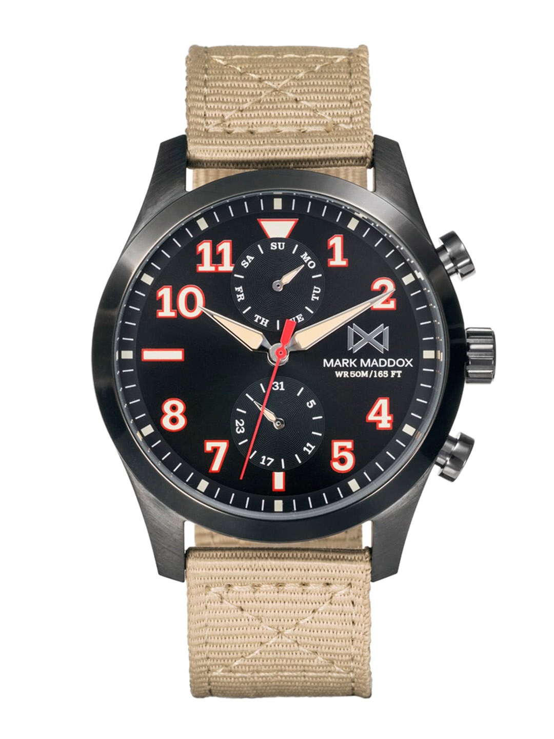 

MARK MADDOX Men Round Dial & Leather Straps Analogue Watch- HC7132-54, Black