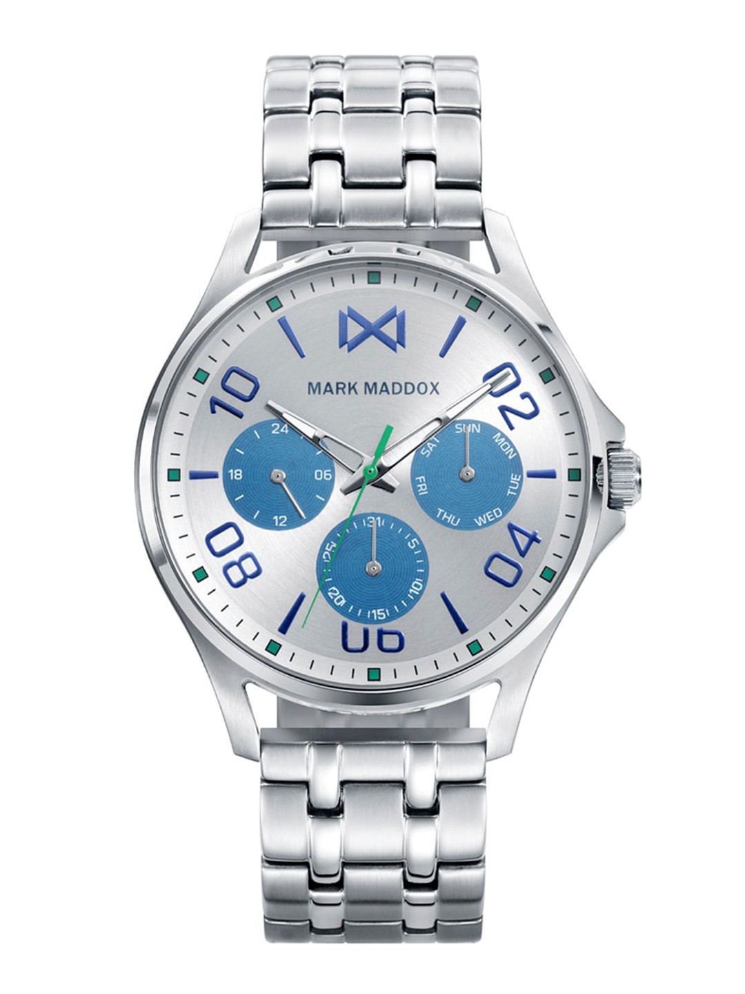 

MARK MADDOX Men Round Dial & Stainless Steel Straps Analogue Watch- HM7111-05, Blue