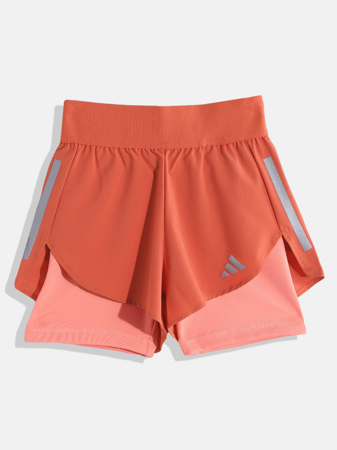 

ADIDAS Girls 2in1 116 AEROREADY Running Shorts, Orange