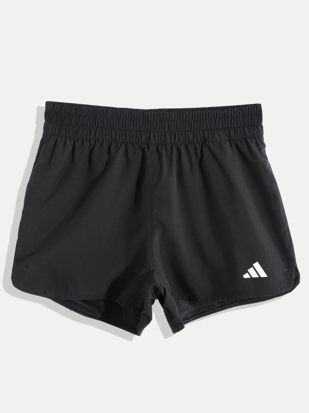 

ADIDAS Girls Brand Logo Print Detail Mid-Rise Aeroready G TR-ES 3S SHO Sports Shorts, Black