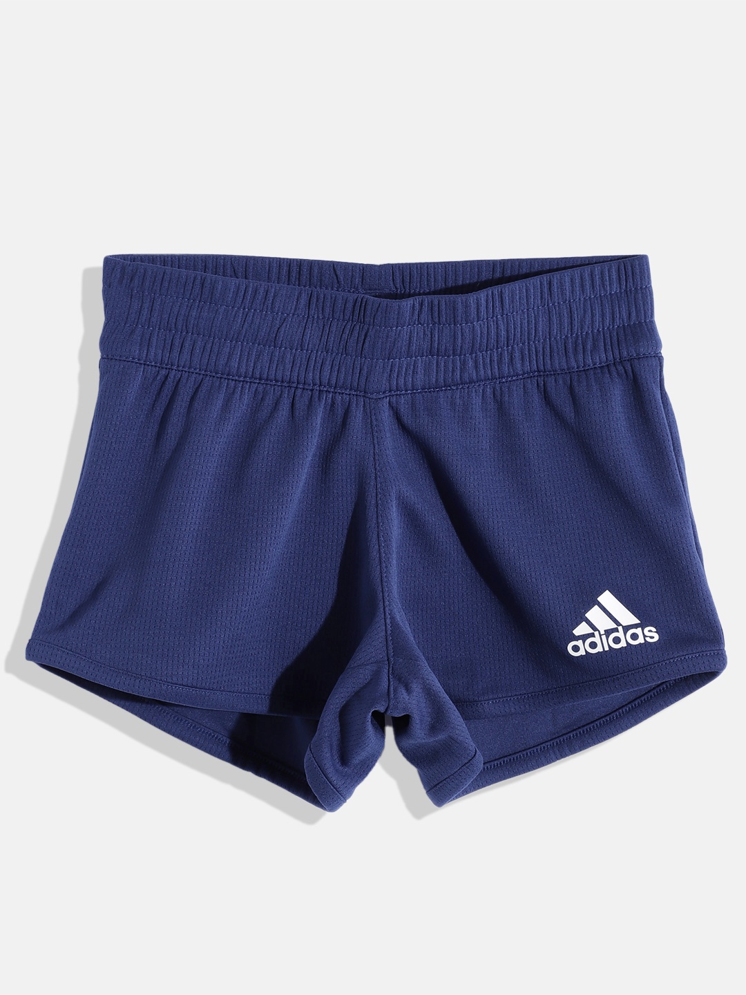 

ADIDAS Girls Brand Logo Print Detail Mid-Rise G LIN SHO Regular Shorts, Navy blue