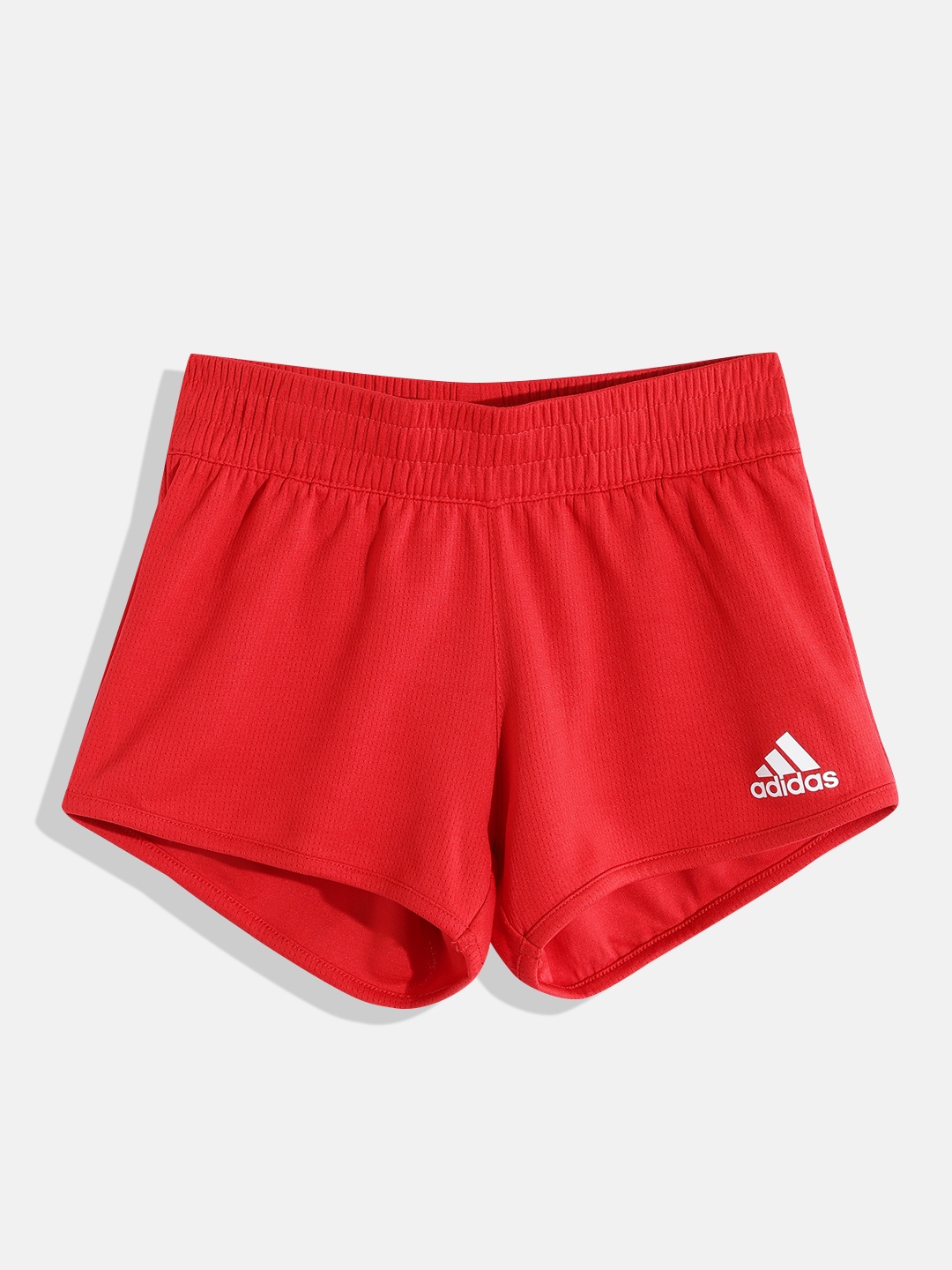 

ADIDAS Girls Brand Logo Print Detail Mid-Rise G LIN SHO Regular Shorts, Red