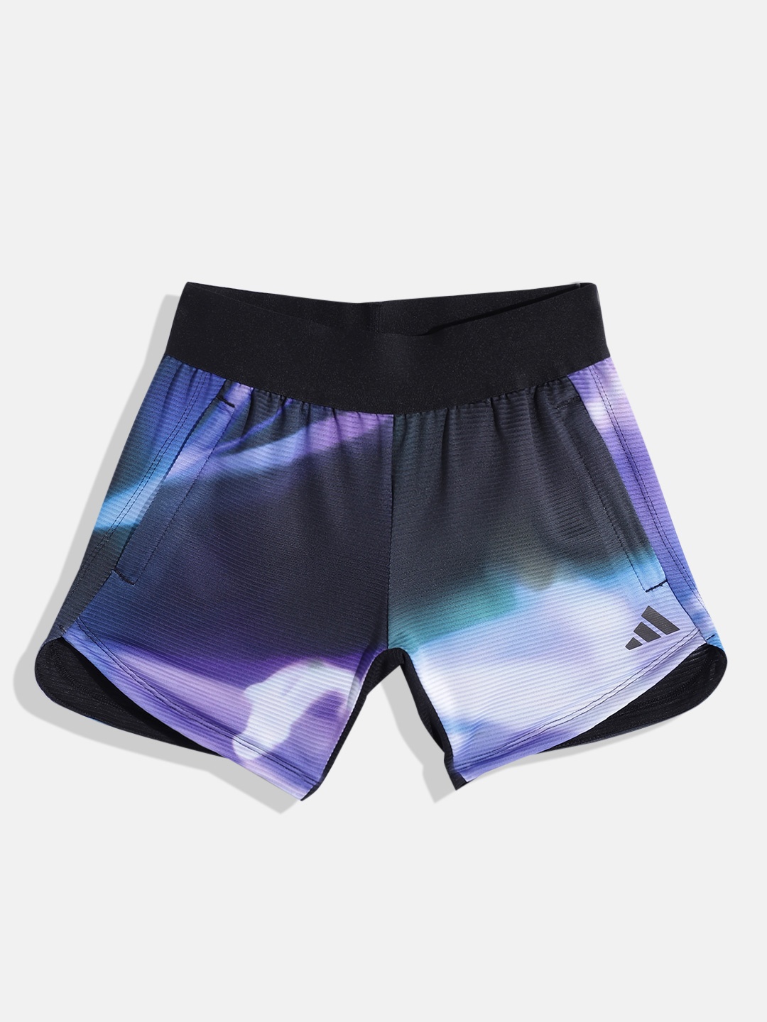 

ADIDAS Boys Abstract Printed Slim Fit HIIT HR Training Shorts, Black