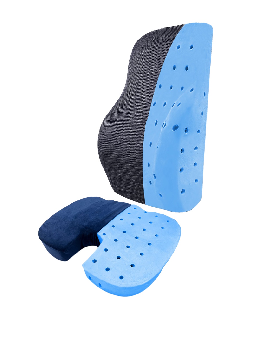 

Sleepsia Black & Blue Lumbar & Coccyx Support Ventilated U-Shaped Therapedic Cushions