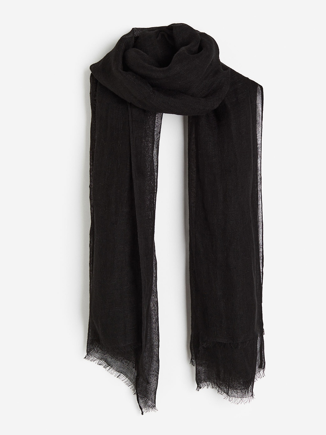 

H&M Women Linen Scarf, Black