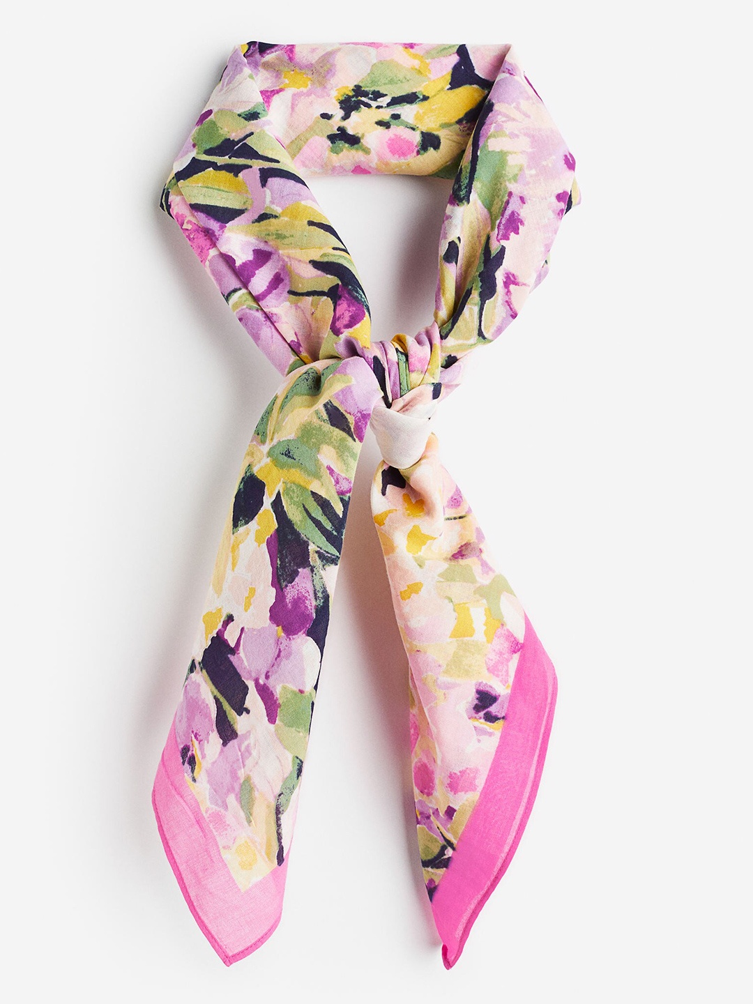 

H&M Women Patterned Cotton Scarf, Pink