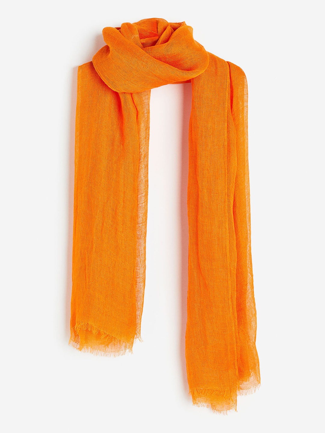 

H&M Women Linen Scarf, Orange