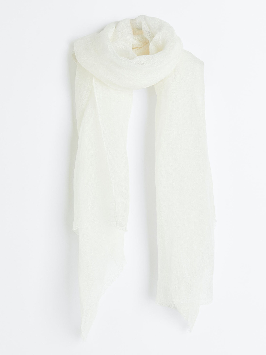 

H&M Women Linen Scarf, White
