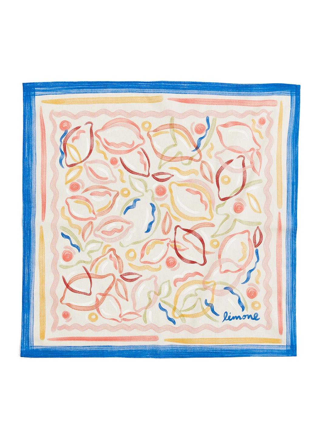 H&M White & Blue Patterned Cotton Table Cloth