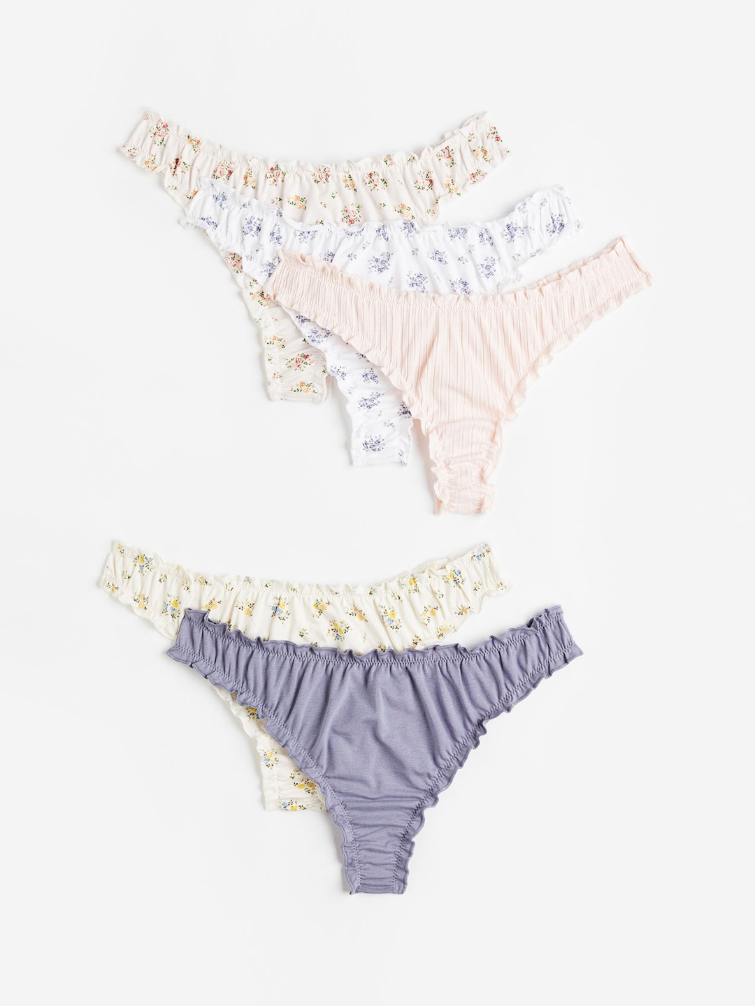 

H&M Women 5-Pack Cotton Thong Briefs 0994042016, Beige