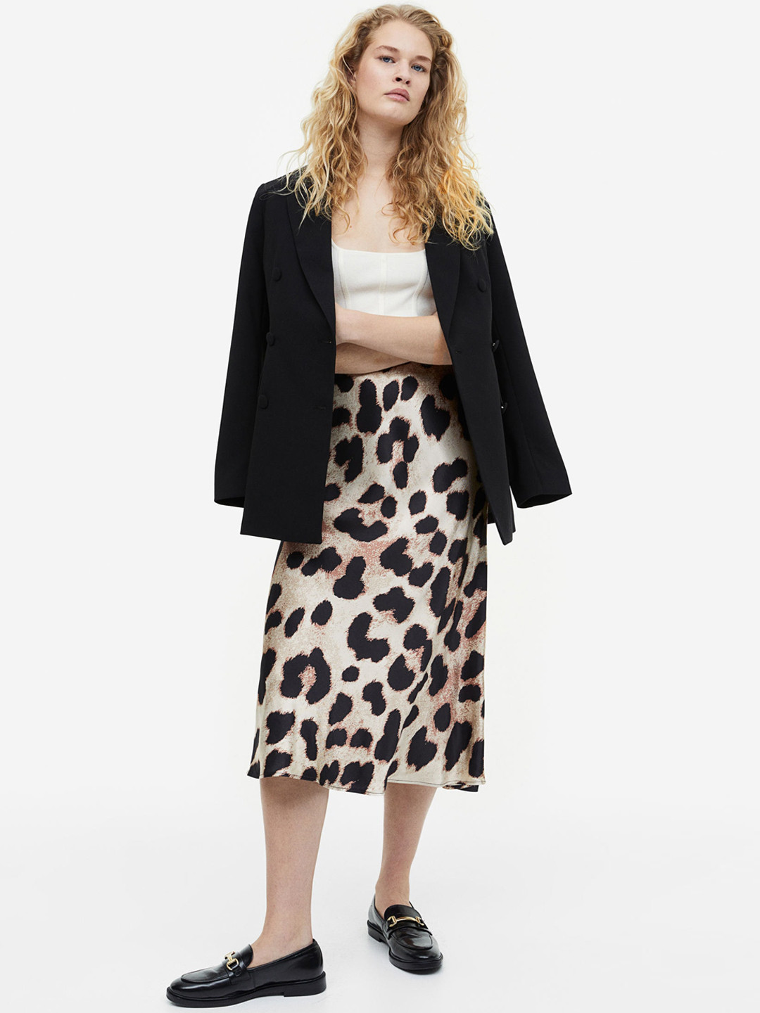 

H&M Flared Skirt, Beige