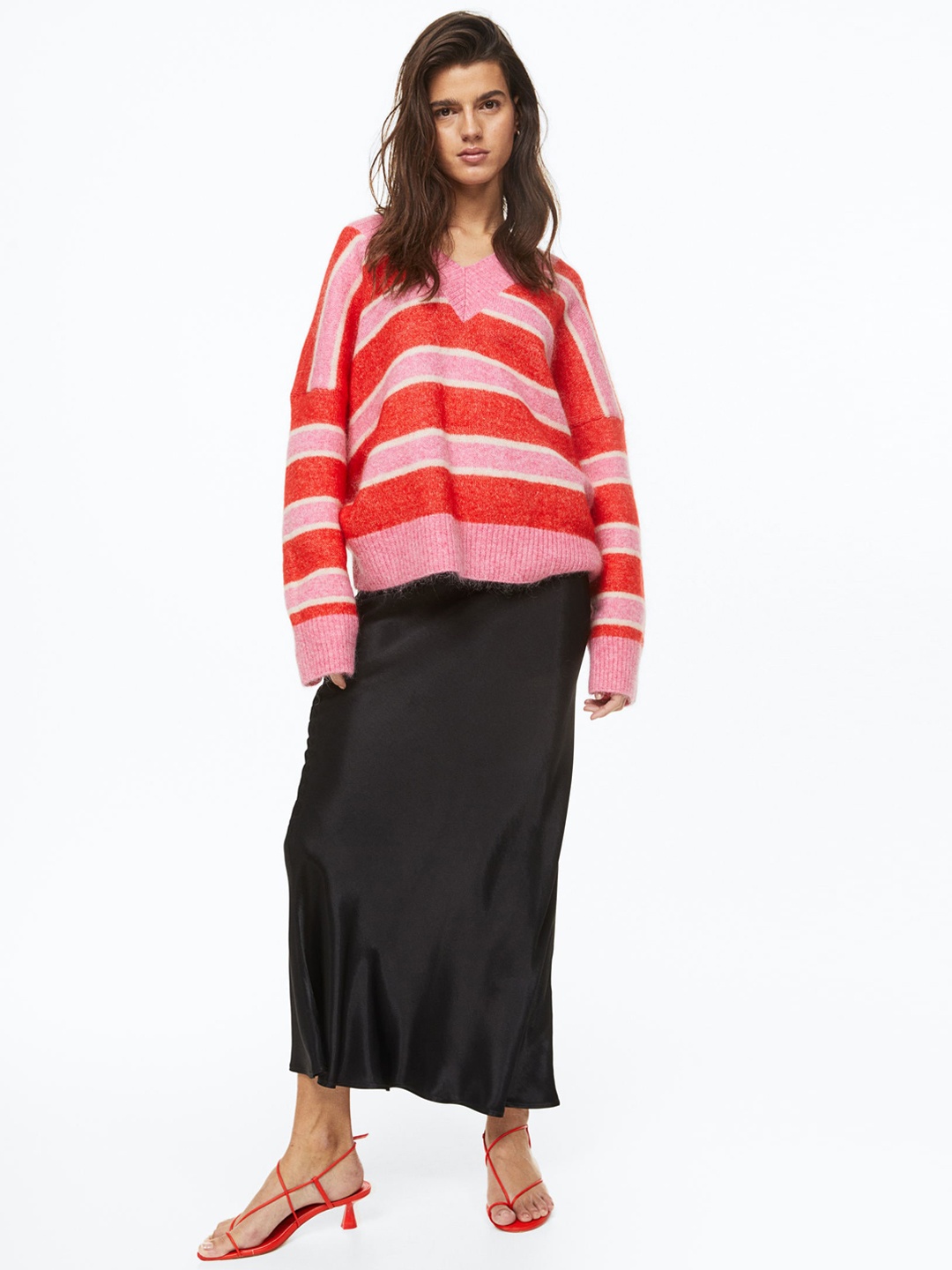 

H&M Satin Skirt, Black