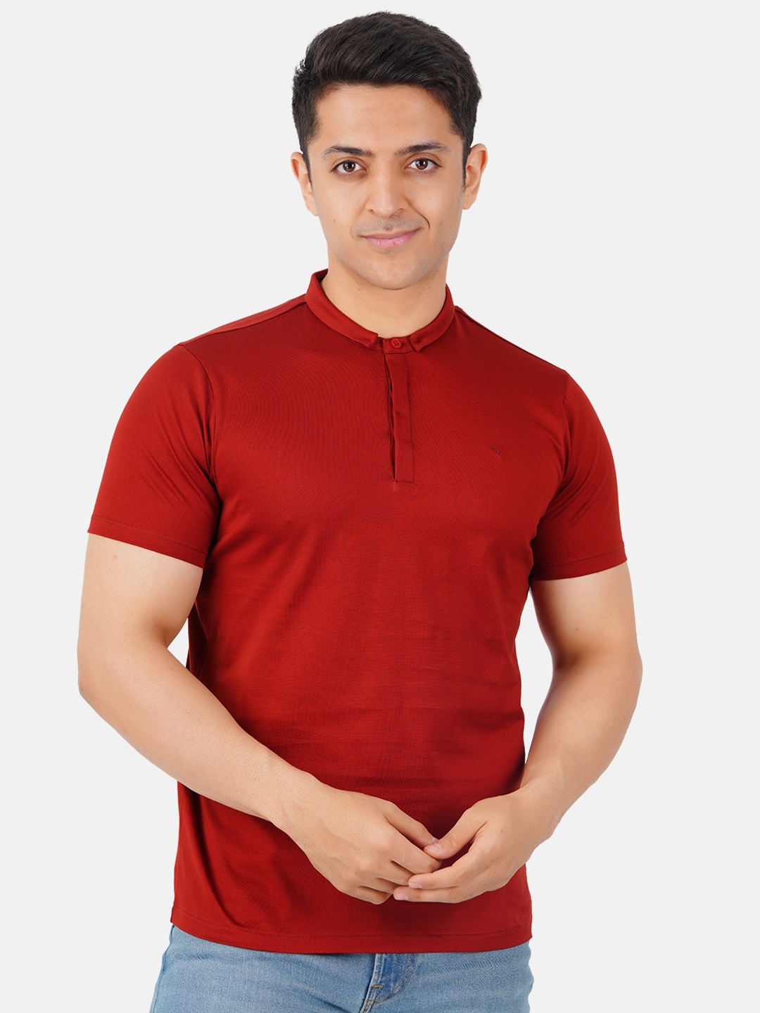 

Unibro Henley Neck Pure Cotton T-shirt, Maroon