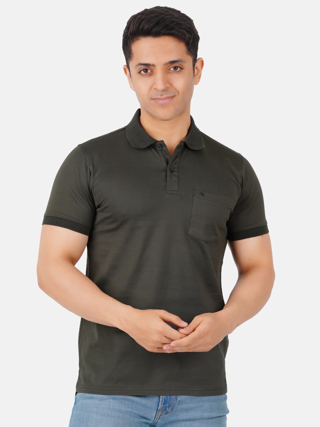 

Unibro Polo Collar Pure Cotton T-shirt, Green