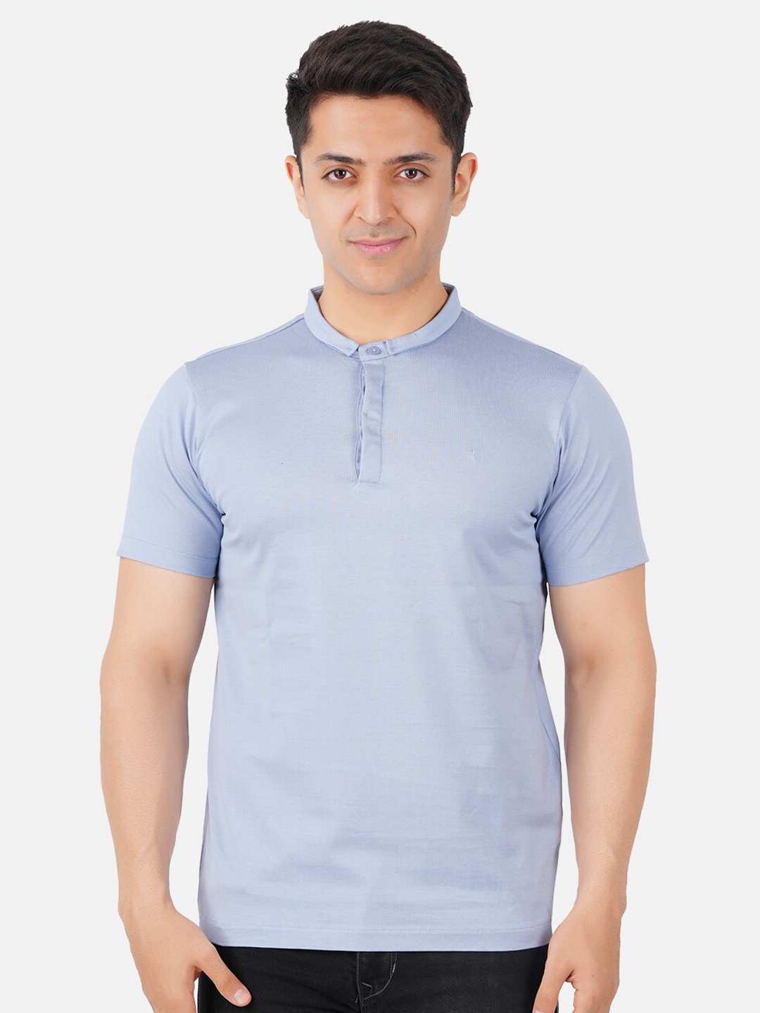 

Unibro Henly Neck Pure Cotton T-Shirt, Blue