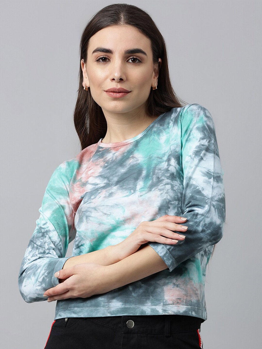 

Pritla Tie and Dye Round Neck Pure Cotton T-Shirt, White