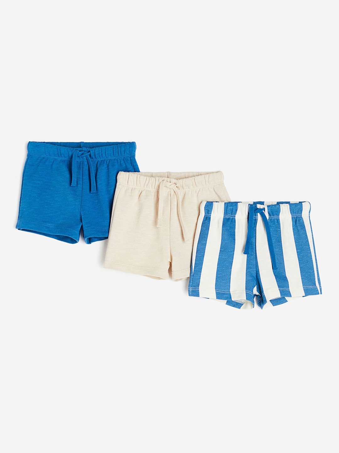 

H&M Boys Pure Cotton 3-Pack Sweatshirt Shorts, Beige