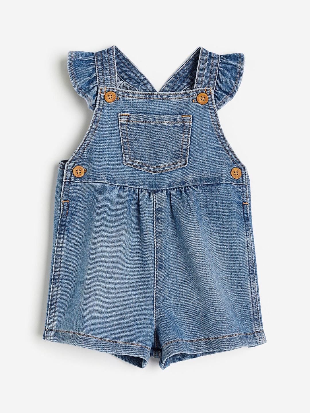 

H&M Girls Denim dungaree shorts, Blue