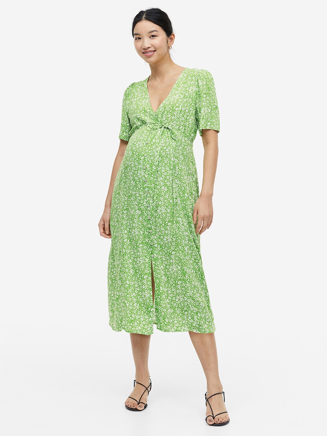 

H&M MAMA V-neck dress, Green