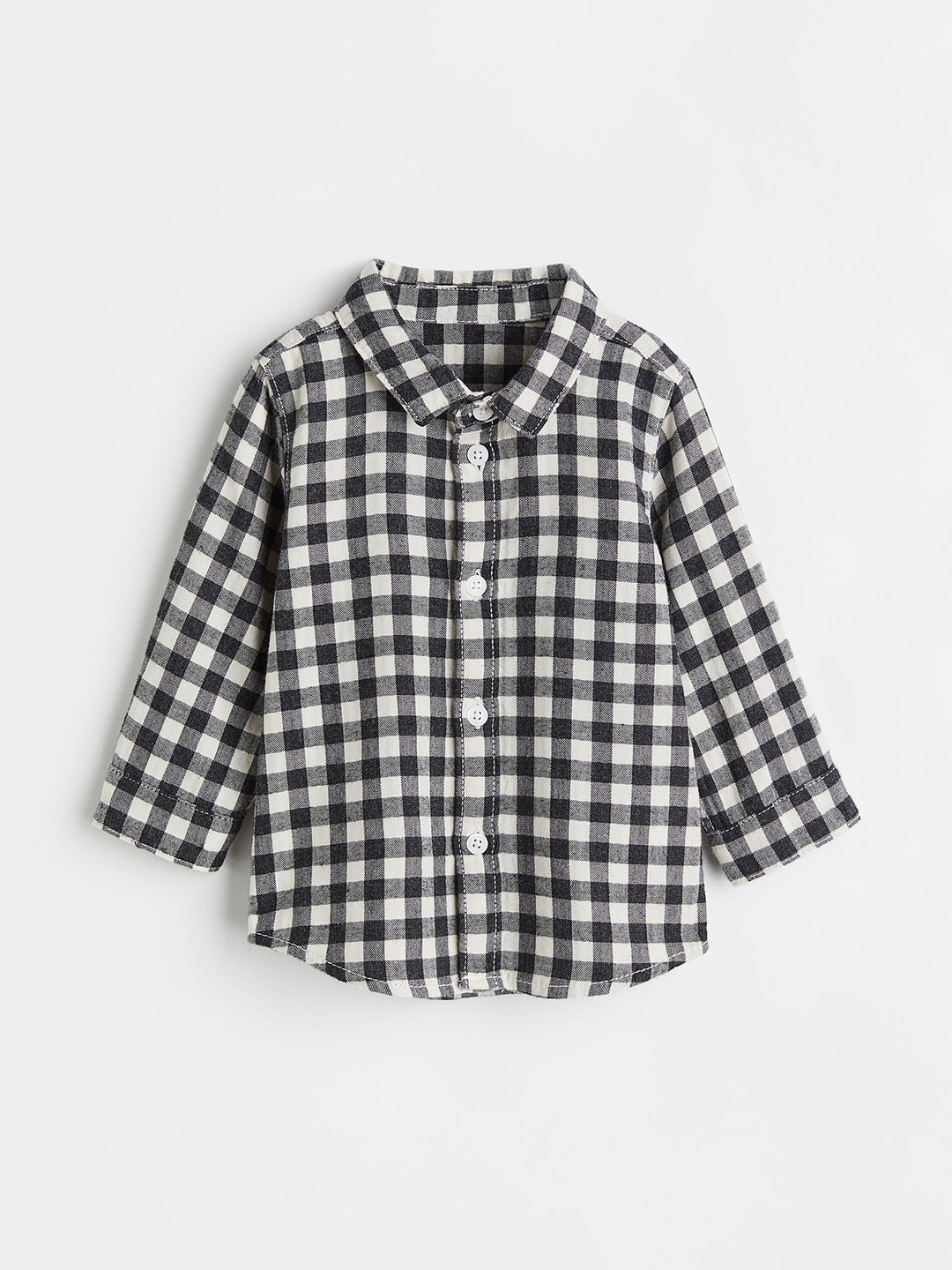 

H&M Boys Cotton flannel shirt, Black