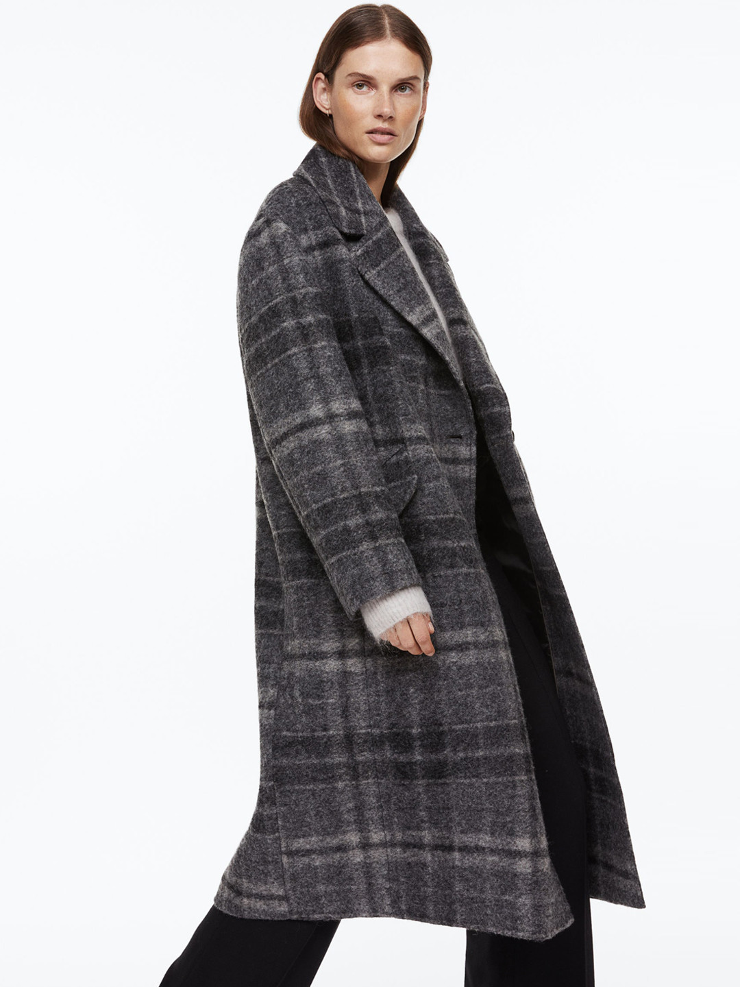 

H&M Wool-Blend Coat, Grey