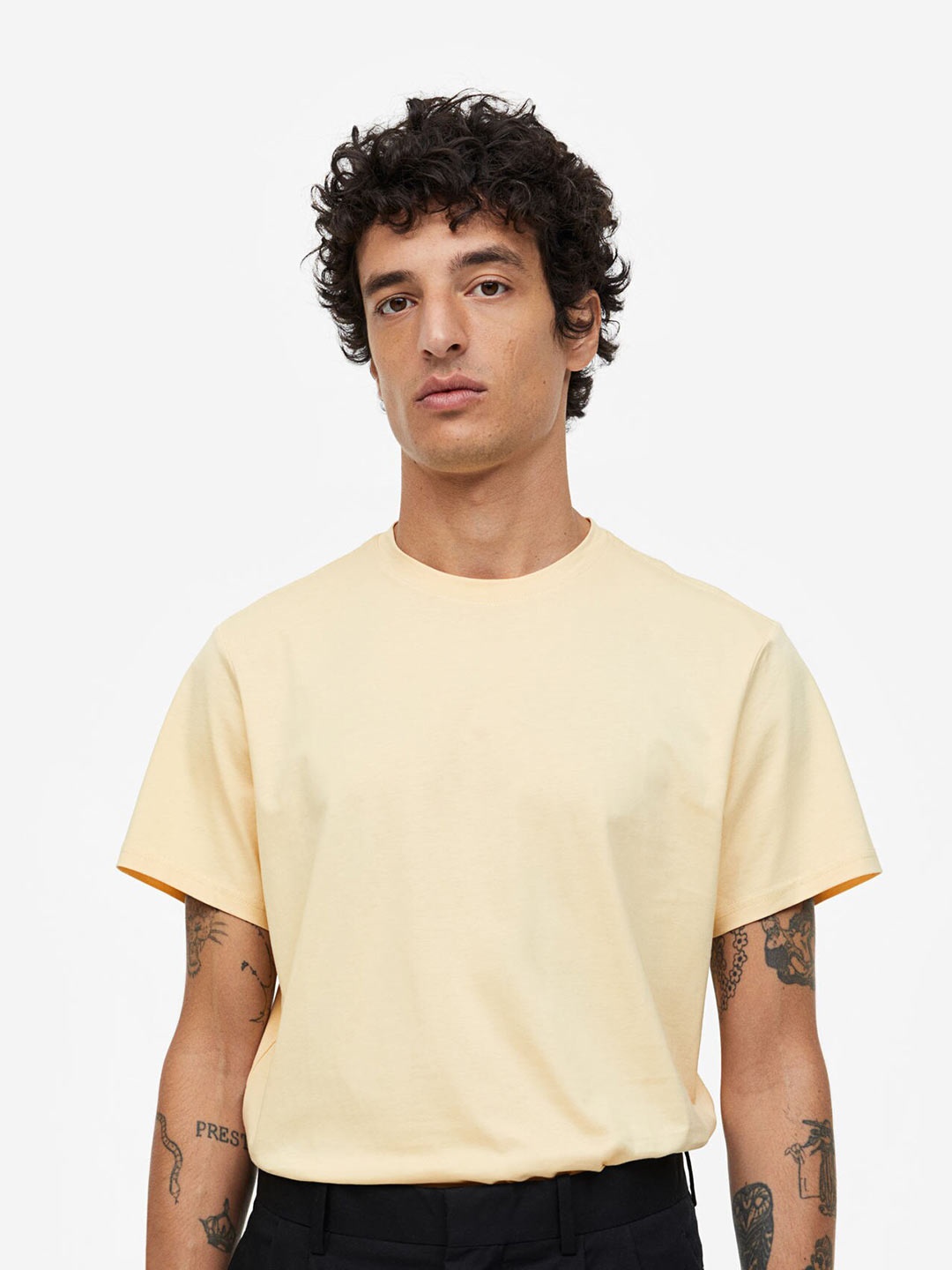 

H&M Men Regular Fit Pima cotton T-shirt, Yellow