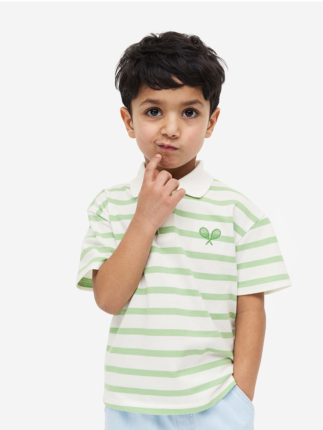 

H&M Boys Cotton piqu polo shirt, Green
