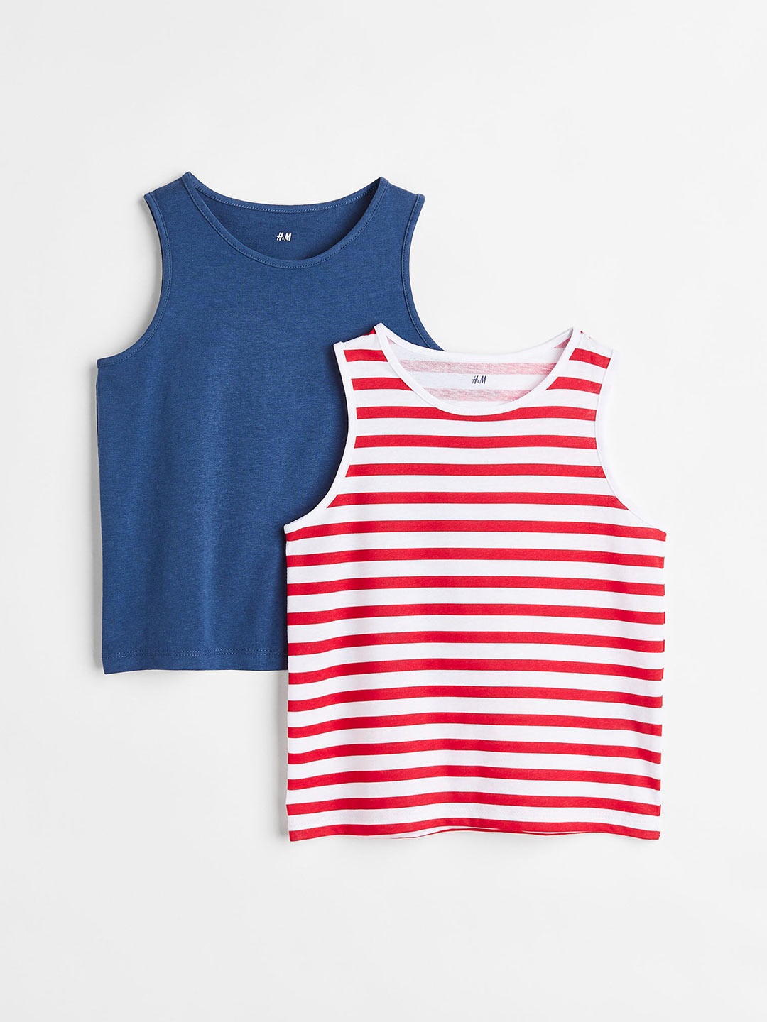 

H&M Boys 2-Pack Cotton Vest Tops, Blue